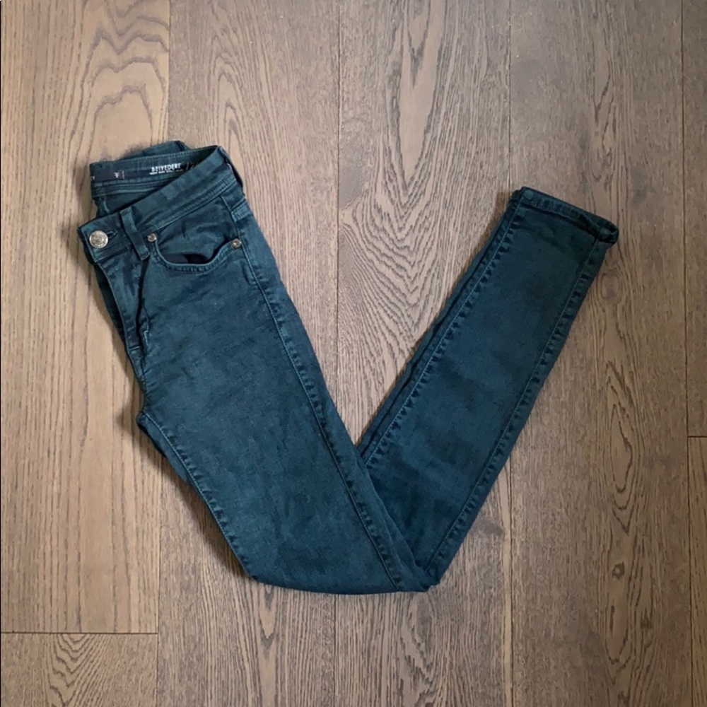Fidelity high rise green skinny jeggings